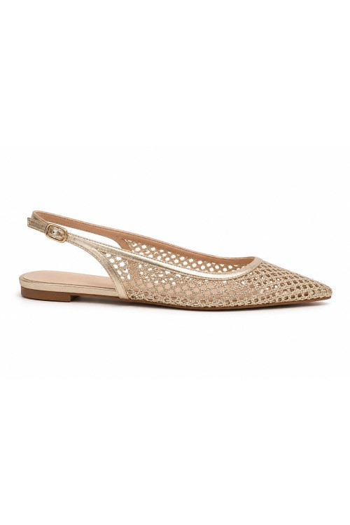 Zapato Destalonado Trenzado Champagne